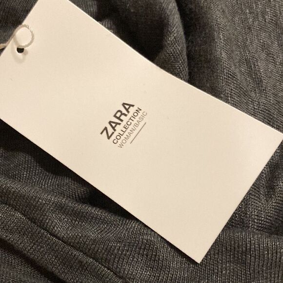 Zara linen black ruffle sleeve top NWT - Picture 5 of 6